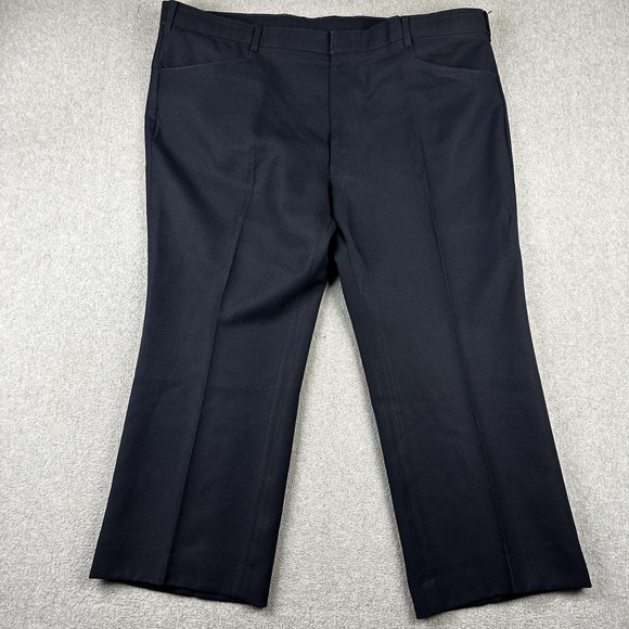 Levi's Action Slacks Pants Mens 44x26 Navy STA-PREST Dress Creased Made USA - Picture 1 of 10